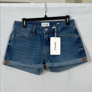 NWT FRAME Jean Shorts Size 25 Le Grand Garçon Denim Short